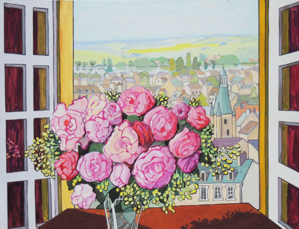 Le bouquet à la fenêtre 60 x 50 cm